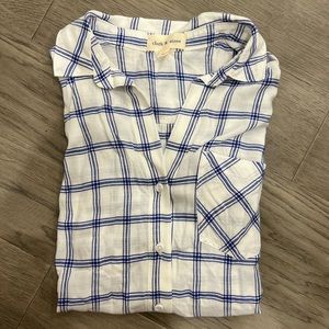 Cloth & Stone raw hem button down shirt